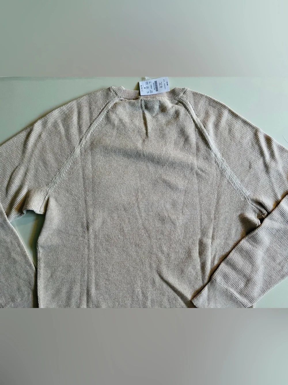 J Crew 100% Cotton Crewneck Sweater (Heather Stone /Small)